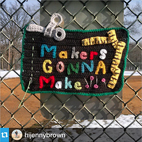 NJ crocheter @hijennybrown's yarn-bomb