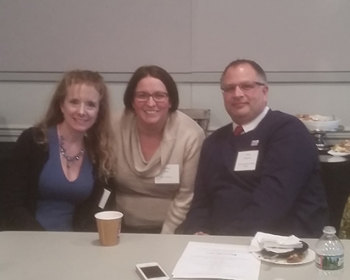<i>(From the left)</i> Lorie Harding (The Lawrenceville School), Heather Dalal (Rider University) and Chris Carbone (South Brunswick Public Library)