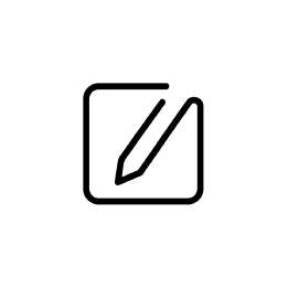 a line drawing of a pencil writing on a notepad