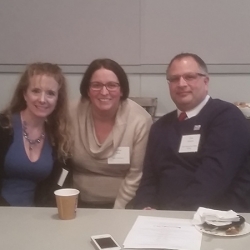 <i>(From the left)</i> Lorie Harding (The Lawrenceville School), Heather Dalal (Rider University) and Chris Carbone (South Brunswick Public Library)