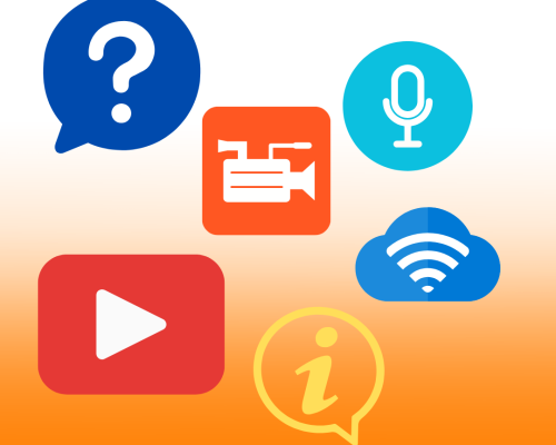 Icons representing news and information