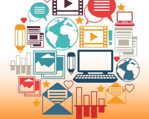 Graphics of various types of media