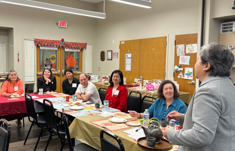 Mimi Hui, Hasbrouck Heights Public Library Director, provided tea and explained proper tea etiquette to the attendees.